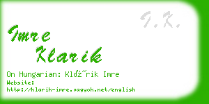 imre klarik business card